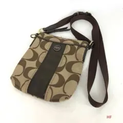 COACH コーチ シグネチャー キャンバス レザー ショルダーバッグ 斜め掛け