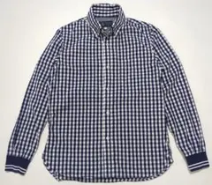 DUFFER of St. GEORGEギンガムチェックシャツ青 Sサイズリブ袖