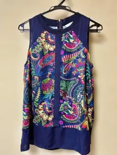 新品 Desigual ノースリーブ 花柄 ブラウス XL - メルカリ