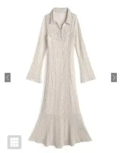 即購入ok♡/ペチコート付きカットレースロングワンピース