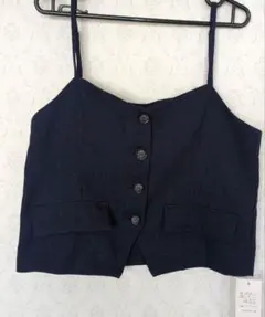フロントボタン ベスト ネイビー