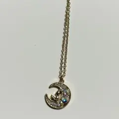 K10 メレダイヤ 三日月 星 モチーフ ネックレス - メルカリ