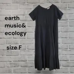 earth music&ecology 黒 マキシワンピース サイズF 透け感