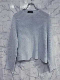 UNUSED 2016SS クルーネック ニット　水色　ライトブルー　メンズのサムネイル
