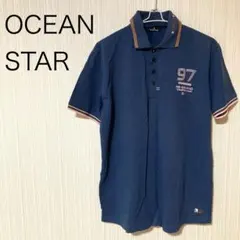 訳あり　OCEAN STAR メンズ　ポロシャツ　半袖　トップス　紺　ネイビー