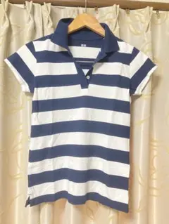 UNIQLO 半袖ポロシャツ S ネイビー/ホワイト