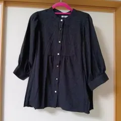 しまむら　MUMU & CO. ブラウス ブラック 五分袖　L