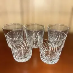 クリスタルガラス カットデザイン グラス 5個セット