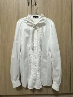 BURBERRY BLACK LABELリボン付きホワイトシャツ 長袖のサムネイル