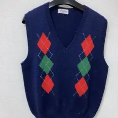 FAMILIAR アーガイル柄 ニットベスト 160cm