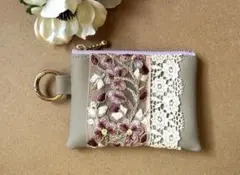 インド刺繍リボン　ちいさなポーチ