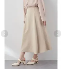 ベージュ フレアスカート earth music &ecology