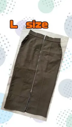 【ロングスカート】無地のブラウン