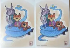ズートピア2 入場者特典 イラストカード ニック ジュディ