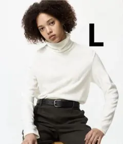 UNIQLO HEATTECH フリースタートルネック　オフホワイト L