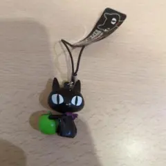 KURONE りんごストラップ 黒猫 キーホルダーのサムネイル