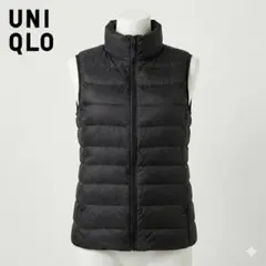 UNIQLOユニクロ ライトダウンベスト M レディース 黒 中綿90% 軽量