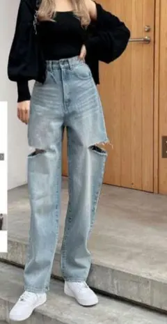 GRL スリットデニムワイドパンツ［cu420］