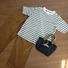 and quarter アンドクォーター　ボーダーTシャツ ベージュ×ホワイト