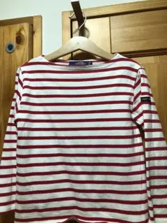 SAINT JAMES 赤と白ストライプ 長袖カットソー　　8歳向け