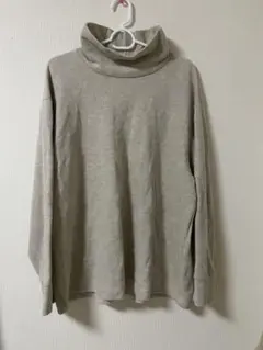 【美品】ユニクロ ソフトニットフリースクルーネックT（ハイネック） XL