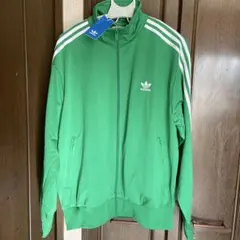 希少 XL くすみグリーン adidas アディダス トラックジャケット 緑 白 