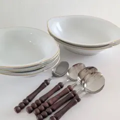 昭和レトロ カレー皿 オーバル皿 パスタ　5枚セットのサムネイル