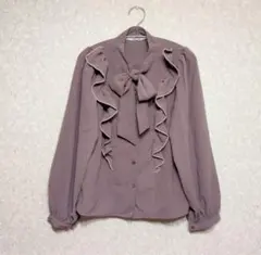 レイカズン 　ボウタイブラウス　くすみピンク　フリーサイズ