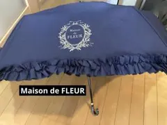 Maison de FLEURメゾンドフルールフリル折りたたみ傘ネイビーのサムネイル