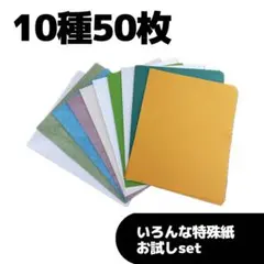 ⑤10種　各5枚　50枚set 特殊紙詰め合わせ　レザック、サンドカラー
