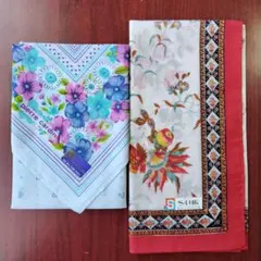 【pierre cardin】【SAMIR】　花柄ハンカチ 　２枚セット