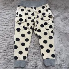 ブリーズBREEZEキッズ水玉 ベージュ カーゴパンツ100長ズボン サルエル風のサムネイル