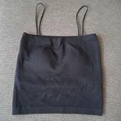 【試着のみ】リブ編みキャミソールチューブトップ ブラック　Mサイズ