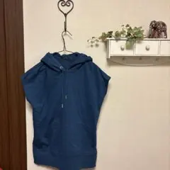 ノースリーブ フーディー パーカー ブルーのサムネイル