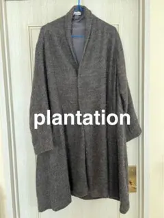 お値下げ中！plantation ロングコート ウール　ダークブラウン　used