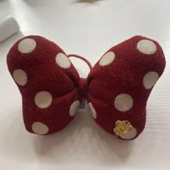 ミニーマウス リボン ヘアゴム 赤
