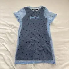 JENNI LOVE 黒ノースリーブワンピース青オーガンジー半袖ワンピース150