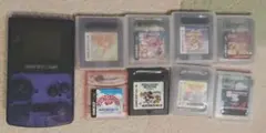 動作確認済　ゲームボーイカラー クリアパープル 任天堂 GBC ソフトセット