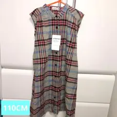 新品　110CM　ブランシェス　女の子ロングワンピース　チェック柄　子ども服