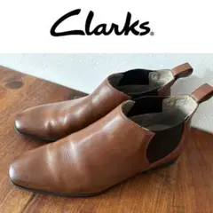 美品☆大特価☆高級【Clarks】ブラウン サイドゴアブーツ 43