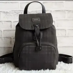 バーバリーロンドン リュックサック チェック 巾着 バックパック ブラウン ロゴ