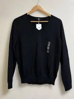 UNIQLO コットンカシミヤ Vネックセーター XL ブラック
