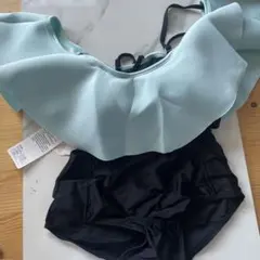 フリル付きセパレート水着 ミントグリーン ブラック