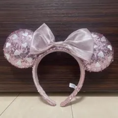 ディズニー　ピンク ハート スパンコール カチューシャ