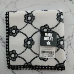 MARY QUANT タオルハンカチ ホワイト ブラック 花柄