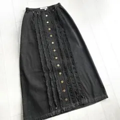 インゲボルグ ピンタック フリル デニム スカート