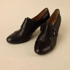 【ing】イング　本革ショートブーツ　ベルトデザイン黒　24.5 EE