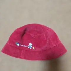 familiar 赤 ベビー帽子 サイズ49