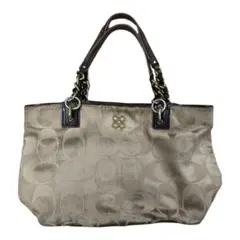 コーチ　COACH 総柄　ベージュキャンバス　シグネチャー　トート　ブランド