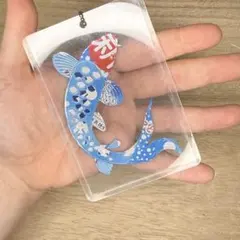 手作りのカラフルな鯉のアート（キーホルダー付き）